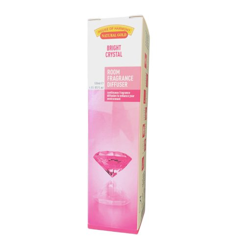 BRIGHT CRYSTAL ILLATOSÍTÓ DESIGNER DÍSZÜVEGGEL ÉS DEKORATÍV BAMBUSZPÁLCIKÁKKAL 120 ML